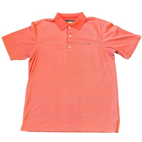 Men's Orange Greg Norman Moisture-Wicking Classic Pique Shark Polo Shirt M/M - Picture 1 of 10